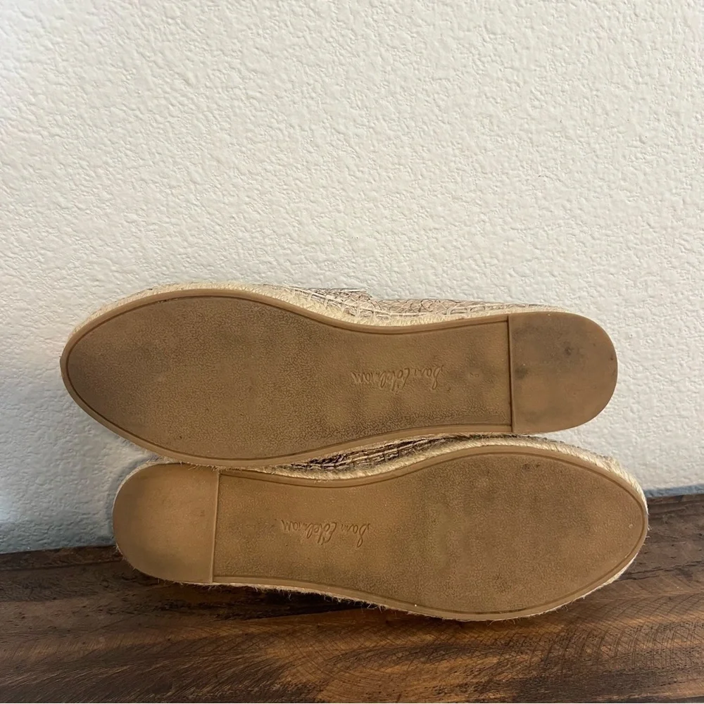 ANTHROPOLOGIE | Sam Edelman Khloe Leather Reptile Print Espadrille Flats. Size 8